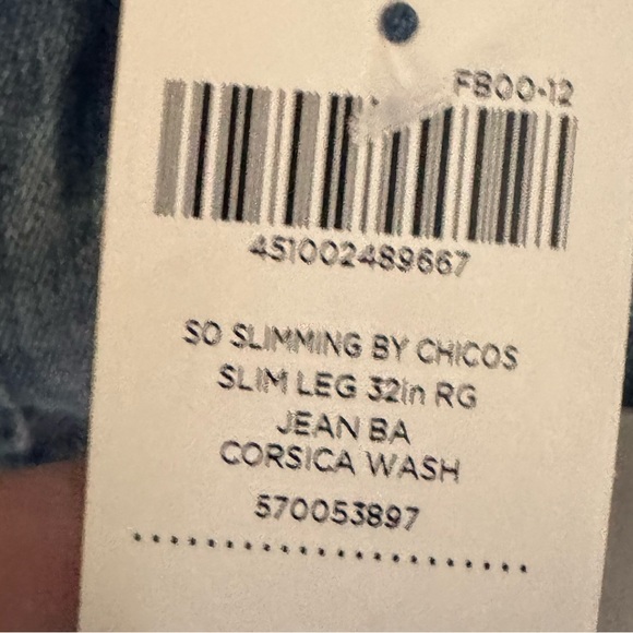 Chico’s So Slimming Slim Leg Jeans Size 12 - Picture 5 of 5